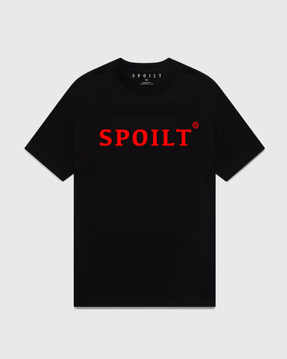 RED SPOILT ®️ T-SHIRT IN BLACK