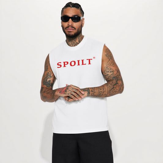 RED SPOILT ®️ TANK TEE IN WHITE