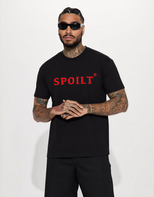 RED SPOILT ®️ T-SHIRT IN BLACK