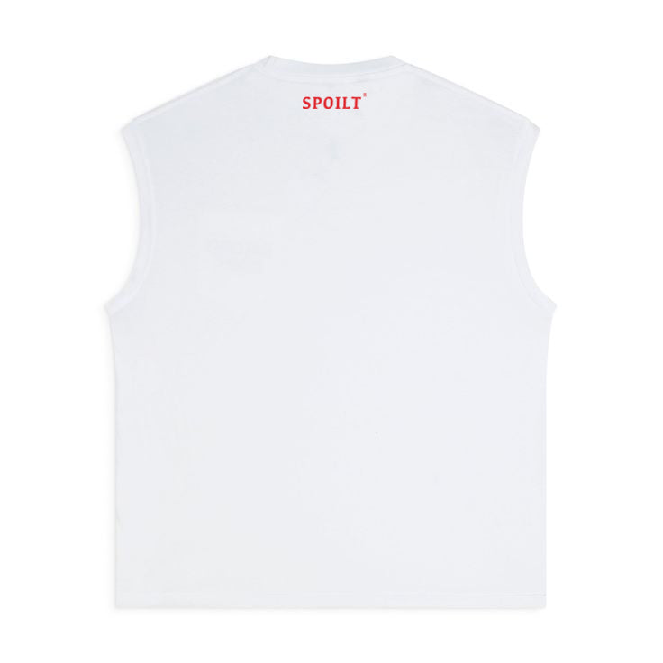 RED SPOILT ®️ TANK TEE IN WHITE