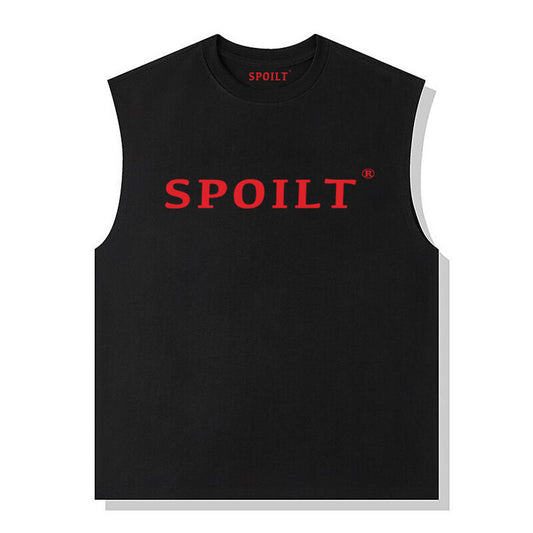 RED SPOILT ®️ TANK TEE IN BLACK