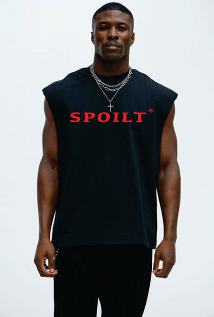 RED SPOILT ®️ TANK TEE IN BLACK