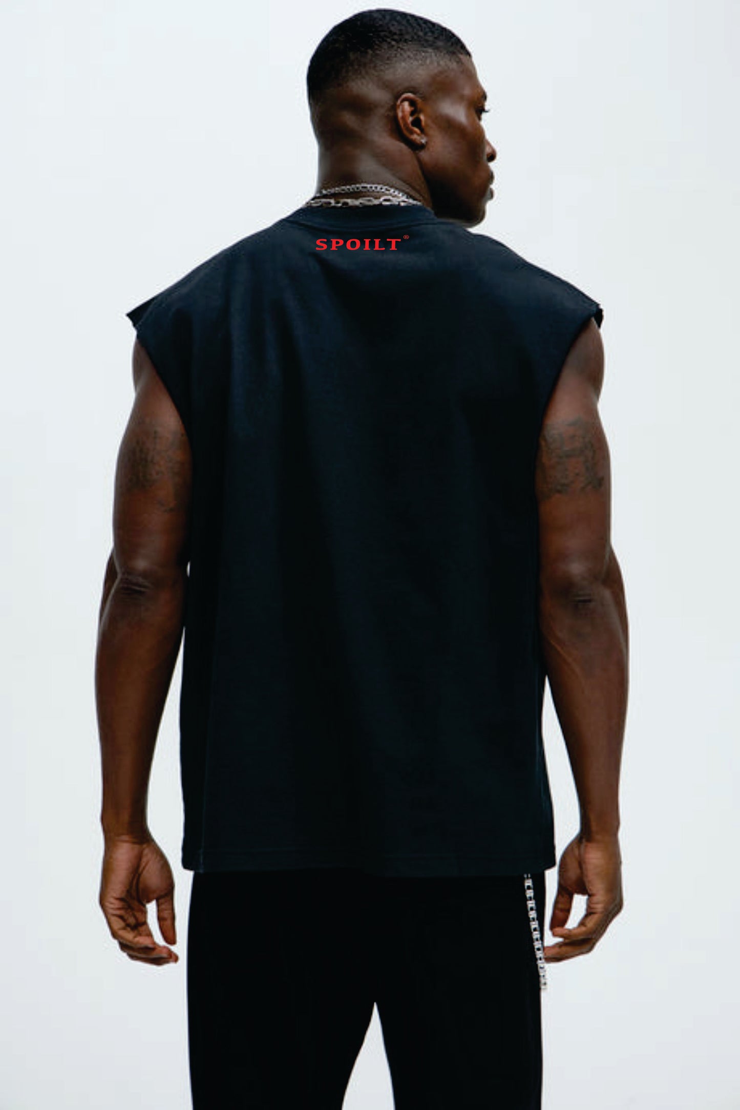 RED SPOILT ®️ TANK TEE IN BLACK