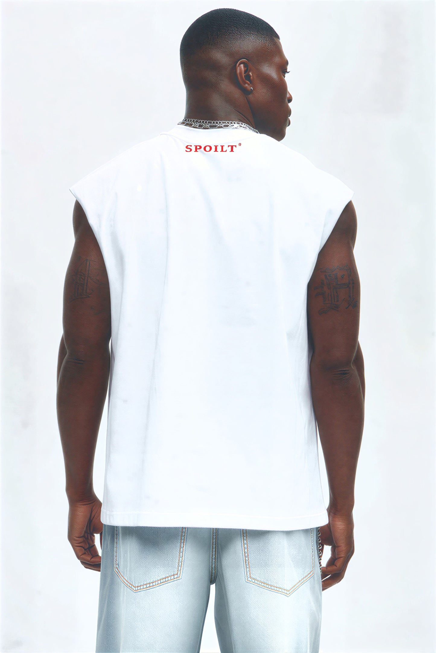 RED SPOILT ®️ TANK TEE IN WHITE