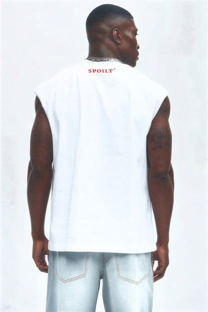 RED SPOILT ®️ TANK TEE IN WHITE