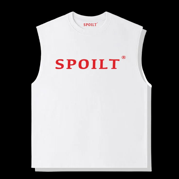 RED SPOILT ®️ TANK TEE IN WHITE