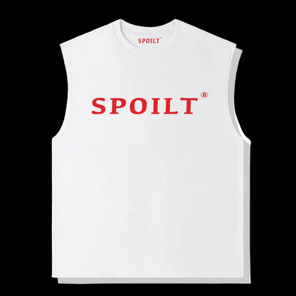 RED SPOILT ®️ TANK TEE IN WHITE