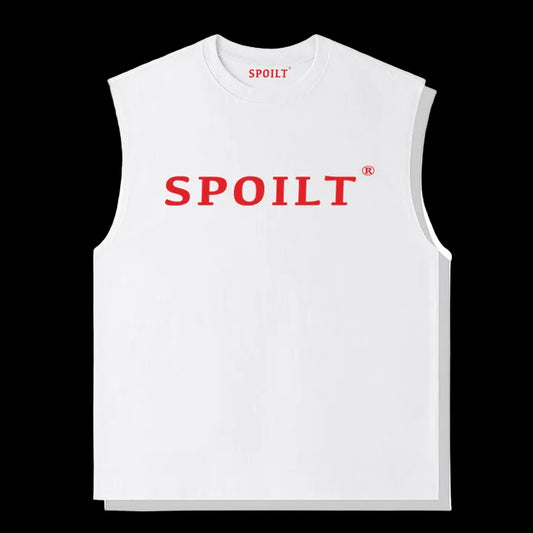 RED SPOILT ®️ TANK TEE IN WHITE